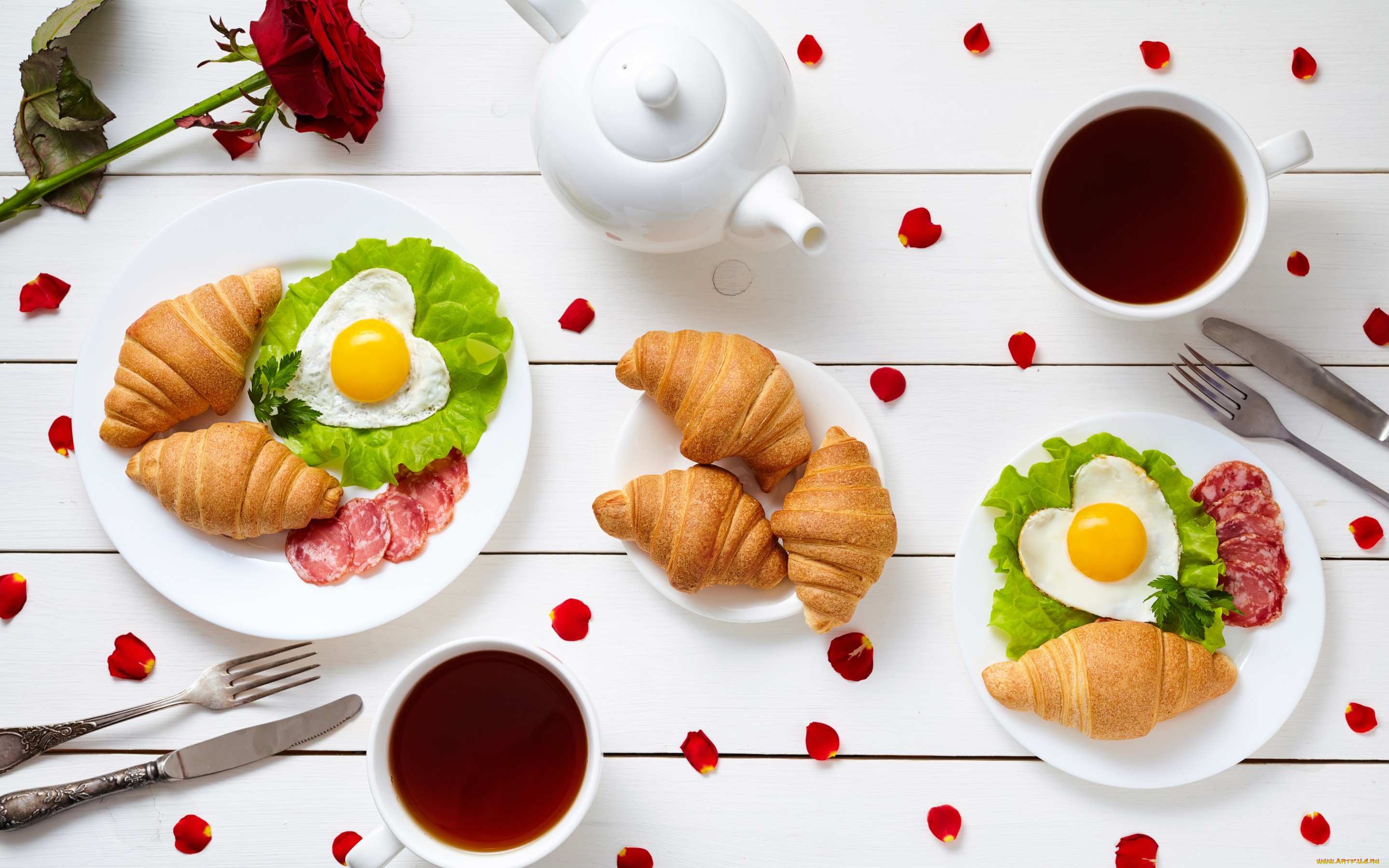 , , croissant, cup, , coffee, , rose, love, heart, breakfast, romantic, , 